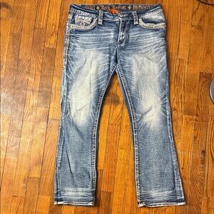 Rock Revival Distressed Blue Bootcut Jeans